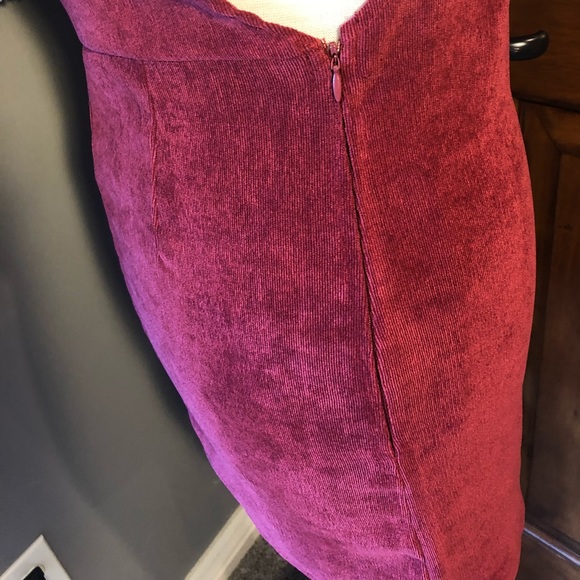 Corduroy Overall Burgundy Dress - Picture 3 of 3